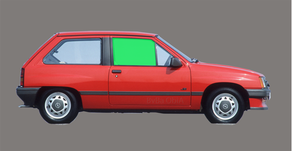 Afbeelding van Zijruit rechts Opel Corsa 3 deurs