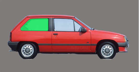 Afbeelding van Zijruit rechts Opel Corsa 3 deurs