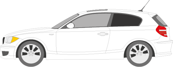 Afbeelding van Zijruit links BMW 1-serie 3 deurs (DONKERE RUIT)