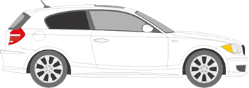 Afbeelding van Zijruit rechts BMW 1-serie 3 deurs (DONKERE RUIT)