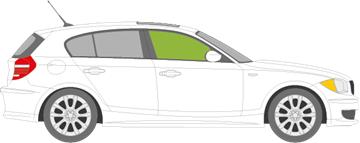 Afbeelding van Zijruit rechts BMW 1-serie 5 deurs