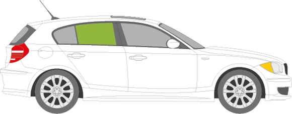 Afbeelding van Zijruit rechts BMW 1-serie 5 deurs