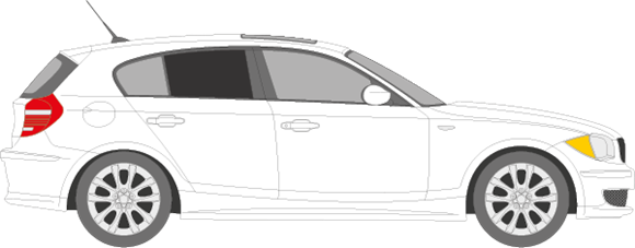Afbeelding van Zijruit rechts BMW 1-serie 5 deurs (DONKERE RUIT)