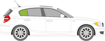 Afbeelding van Zijruit rechts BMW 1-serie 5 deurs 