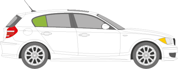 Afbeelding van Zijruit rechts BMW 1-serie 5 deurs 