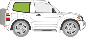 Afbeelding van Zijruit rechts Mitsubishi Pajero 3 deurs off-road 