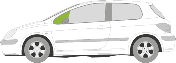Afbeelding van Zijruit links Peugeot 307 3 deurs