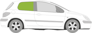 Afbeelding van Zijruit rechts Peugeot 307 3 deurs