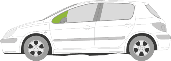 Afbeelding van Zijruit links Peugeot 307 5 deurs