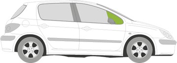 Afbeelding van Zijruit rechts Peugeot 307 5 deurs