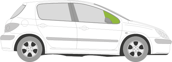 Afbeelding van Zijruit rechts Peugeot 307 5 deurs