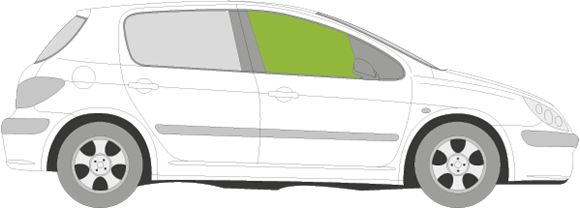 Afbeelding van Zijruit rechts Peugeot 307 5 deurs