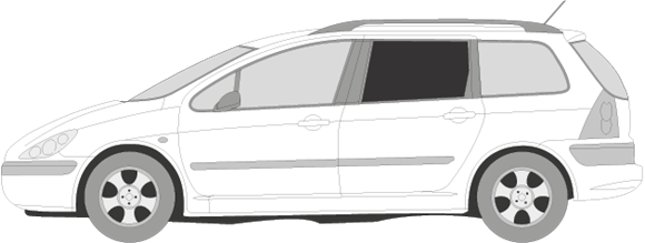 Afbeelding van Zijruit links Peugeot 307 SW (DONKERE RUIT)