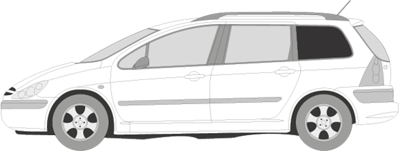 Afbeelding van Zijruit links Peugeot 307 SW (DONKERE RUIT)