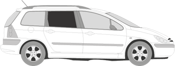 Afbeelding van Zijruit rechts Peugeot 307 SW (DONKERE RUIT)