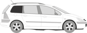 Afbeelding van Zijruit rechts Peugeot 307 SW (DONKERE RUIT)