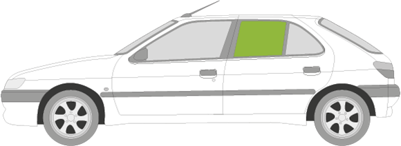 Afbeelding van Zijruit links Peugeot 306 5 deurs
