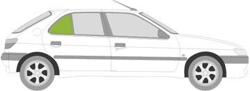 Afbeelding van Zijruit rechts Peugeot 306 5 deurs