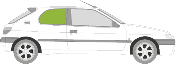 Afbeelding van Zijruit rechts Peugeot 306 3 deurs