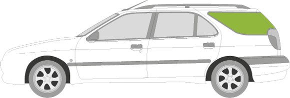 Afbeelding van Zijruit links Peugeot 306 sw