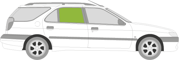 Afbeelding van Zijruit rechts Peugeot 306 sw