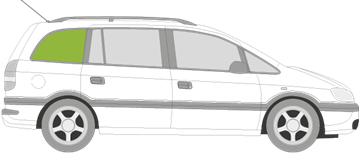 Afbeelding van Zijruit rechts Opel Zafira met alarm