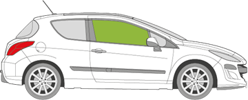 Afbeelding van Zijruit rechts Peugeot 308 3 deurs