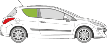 Afbeelding van Zijruit rechts Peugeot 308 3 deurs