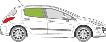 Afbeelding van Zijruit rechts Peugeot 308 5 deurs