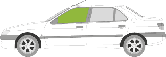 Afbeelding van Zijruit links Peugeot 306 sedan