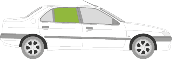 Afbeelding van Zijruit rechts Peugeot 306 sedan