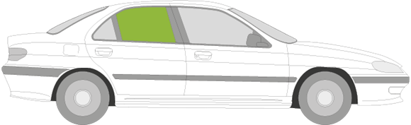 Afbeelding van Zijruit rechts Peugeot 406 sedan