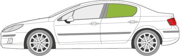 Afbeelding van Zijruit links Peugeot 407 sedan