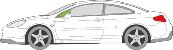 Afbeelding van Zijruit links Peugeot 407 coupé