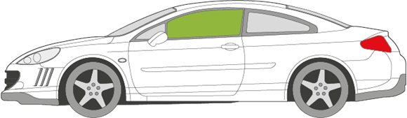 Afbeelding van Zijruit links Peugeot 407 coupé