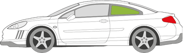 Afbeelding van Zijruit links Peugeot 407 coupé