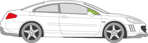 Afbeelding van Zijruit rechts Peugeot 407 coupé