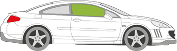 Afbeelding van Zijruit rechts Peugeot 407 coupé