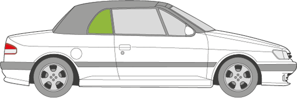 Afbeelding van Zijruit rechts Peugeot 306 cabrio