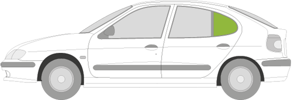 Afbeelding van Zijruit links Renault Mégane 5 deurs 