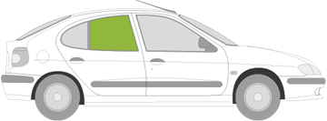 Afbeelding van Zijruit rechts Renault Mégane 1995-1998 5 deurs 