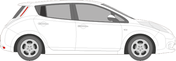 Afbeelding van Zijruit rechts Nissan Leaf (DONKERE RUIT)