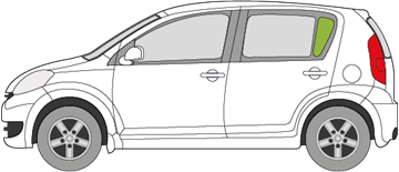 Afbeelding van Zijruit links Subaru Justy  5 deurs