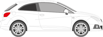 Afbeelding van Zijruit rechts Seat Ibiza 3 deurs (DONKERE RUIT)