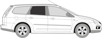 Afbeelding van Zijruit rechts Ford Focus break (DONKERE RUIT)