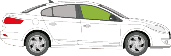 Afbeelding van Zijruit rechts Renault Fluence 