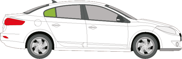 Afbeelding van Zijruit rechts Renault Fluence 