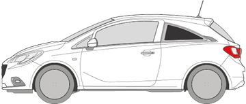 Afbeelding van Zijruit links Opel Corsa 3 deurs (DONKERE RUIT)