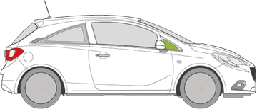 Afbeelding van Zijruit rechts Opel Corsa 3 deurs