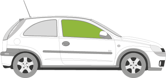 Afbeelding van Zijruit rechts Opel Corsa 3 deurs 